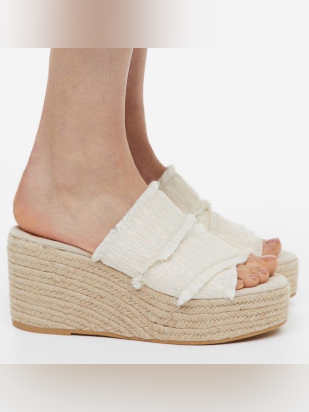 NWT - H&M Espadrille Wedge Slide Sandals